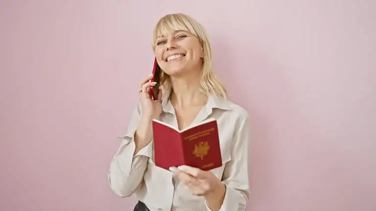 Woman with passport